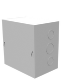 664-SC1 - 6X4X6 Screw Cover Type 1 Ul Listed Steel Knockouts Ansi 61 Gray Cover With Teardrop Slots Mounting Holes In Back